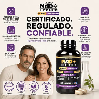 NAD+ Resveratrol | La ciencia de vivir más joven, en una sola cápsula