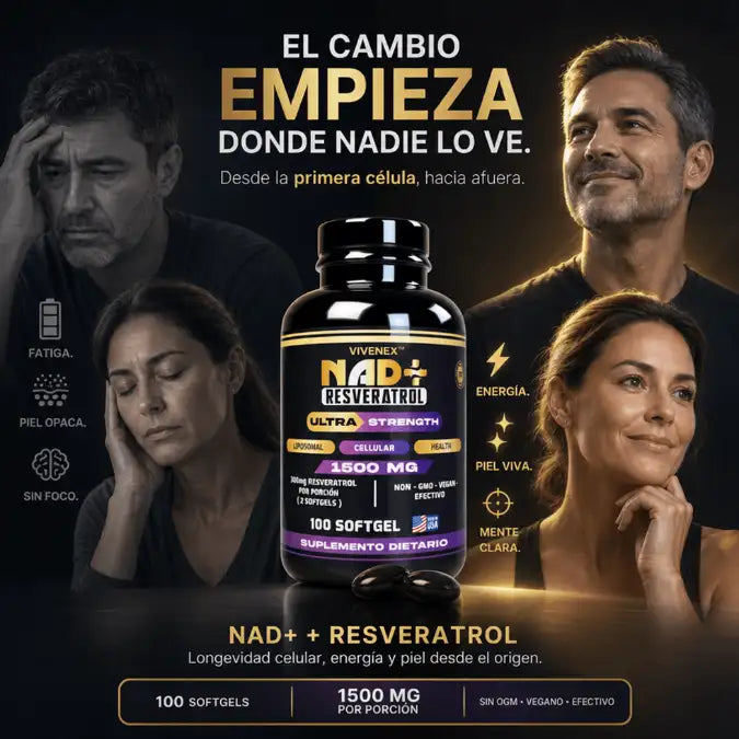 NAD+ Resveratrol | La ciencia de vivir más joven, en una sola cápsula